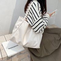 Women's Large PVC Solid Color Streetwear Square Magnetic Buckle Tote Bag sku image 1