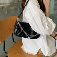 Women's Small Pu Leather Solid Color Streetwear Square Zipper Underarm Bag sku image 2
