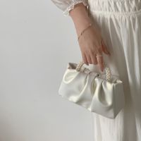 Women's Small All Seasons Pu Leather Solid Color Fashion Pearls Square Magnetic Buckle Cloud Shape Bag main image 4