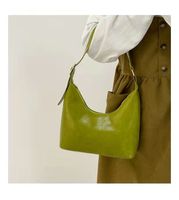 Women's Small All Seasons Pu Leather Solid Color Fashion Bucket Zipper Underarm Bag sku image 2