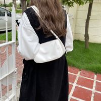 Women's Small All Seasons Pu Leather Solid Color Fashion Pillow Shape Zipper Underarm Bag sku image 1