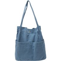 Women's Basic Solid Color Canvas Shopping Bags sku image 1