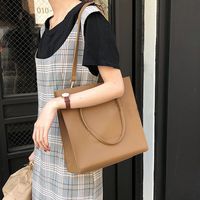 Women's Medium All Seasons Pu Leather Solid Color Fashion Square Magnetic Buckle Tote Bag main image 6