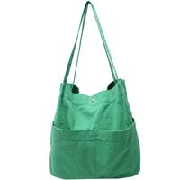 Women's Basic Solid Color Canvas Shopping Bags main image 3