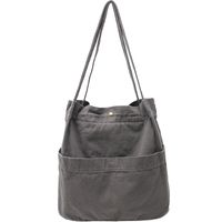 Women's Basic Solid Color Canvas Shopping Bags sku image 6