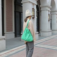 Women's Basic Solid Color Canvas Shopping Bags main image 2
