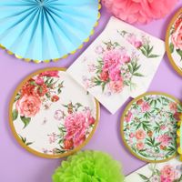 Birthday Flower Paper Party Tableware main image 5