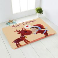 Cute Santa Claus Snowman Flannel Fabric Floor Mat sku image 7