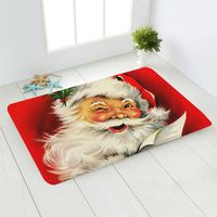 Cute Santa Claus Snowman Flannel Fabric Floor Mat sku image 6