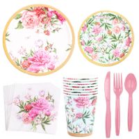 Birthday Flower Paper Party Tableware main image 4