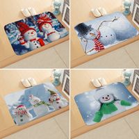 Cute Snowman Flannel Fabric Floor Mat main image 1