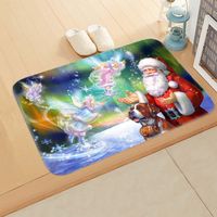 Cute Santa Claus Flannel Fabric Floor Mat main image 4