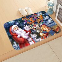 Cute Santa Claus Flannel Fabric Floor Mat sku image 2
