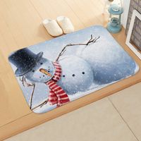 Cute Snowman Flannel Fabric Floor Mat sku image 4