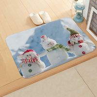 Cute Snowman Flannel Fabric Floor Mat sku image 6