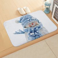 Cute Snowman Flannel Fabric Floor Mat sku image 19