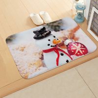 Cute Snowman Flannel Fabric Floor Mat sku image 21