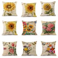 Pastoral Sunflower Linen Pillow Cases main image 6