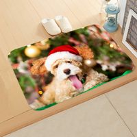 Cute Dog Cat Flannel Fabric Floor Mat main image 3