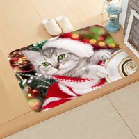 Cute Dog Cat Flannel Fabric Floor Mat sku image 8