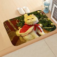 Cute Dog Cat Flannel Fabric Floor Mat sku image 3