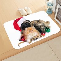 Cute Dog Cat Flannel Fabric Floor Mat sku image 15