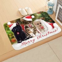Cute Dog Cat Flannel Fabric Floor Mat sku image 31