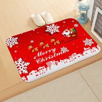 Cute Santa Claus Snowman Flannel Fabric Floor Mat main image 5