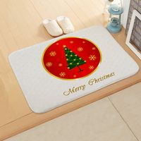 Cute Santa Claus Snowman Flannel Fabric Floor Mat sku image 10