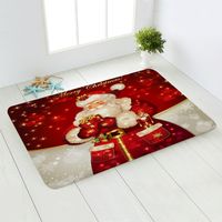 Cute Santa Claus Snowman Flannel Fabric Floor Mat main image 3