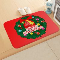 Cute Santa Claus Snowman Flannel Fabric Floor Mat sku image 13
