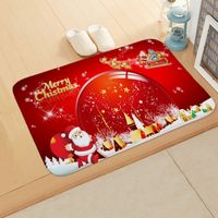 Cute Santa Claus Snowman Flannel Fabric Floor Mat sku image 29