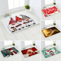 Cute Santa Claus Snowman Flannel Fabric Floor Mat main image 1
