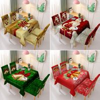 Christmas Cute Santa Claus Blended Tablecloth Chair Cover main image 1