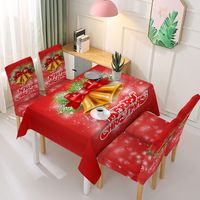 Christmas Cute Santa Claus Blended Tablecloth Chair Cover sku image 14