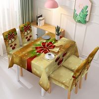 Christmas Cute Santa Claus Blended Tablecloth Chair Cover sku image 15