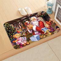 Cute Santa Claus Flannel Fabric Floor Mat sku image 5