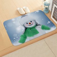 Cute Snowman Flannel Fabric Floor Mat sku image 16