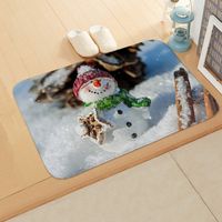 Cute Snowman Flannel Fabric Floor Mat sku image 12
