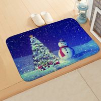 Cute Snowman Flannel Fabric Floor Mat sku image 3