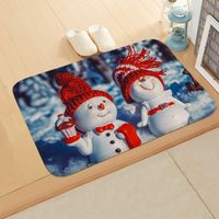 Cute Snowman Flannel Fabric Floor Mat sku image 22
