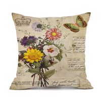 Pastoral Sunflower Linen Pillow Cases sku image 6