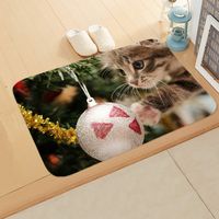 Cute Dog Cat Flannel Fabric Floor Mat sku image 14