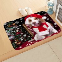 Cute Dog Cat Flannel Fabric Floor Mat sku image 26