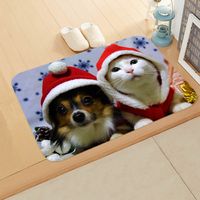 Cute Dog Cat Flannel Fabric Floor Mat sku image 30