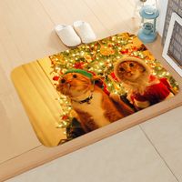 Cute Dog Cat Flannel Fabric Floor Mat main image 6