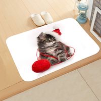 Cute Dog Cat Flannel Fabric Floor Mat sku image 5
