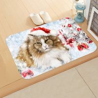 Cute Dog Cat Flannel Fabric Floor Mat sku image 9