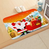 Cute Santa Claus Snowman Flannel Fabric Floor Mat sku image 12