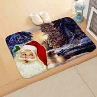 Cute Santa Claus Snowman Flannel Fabric Floor Mat sku image 20